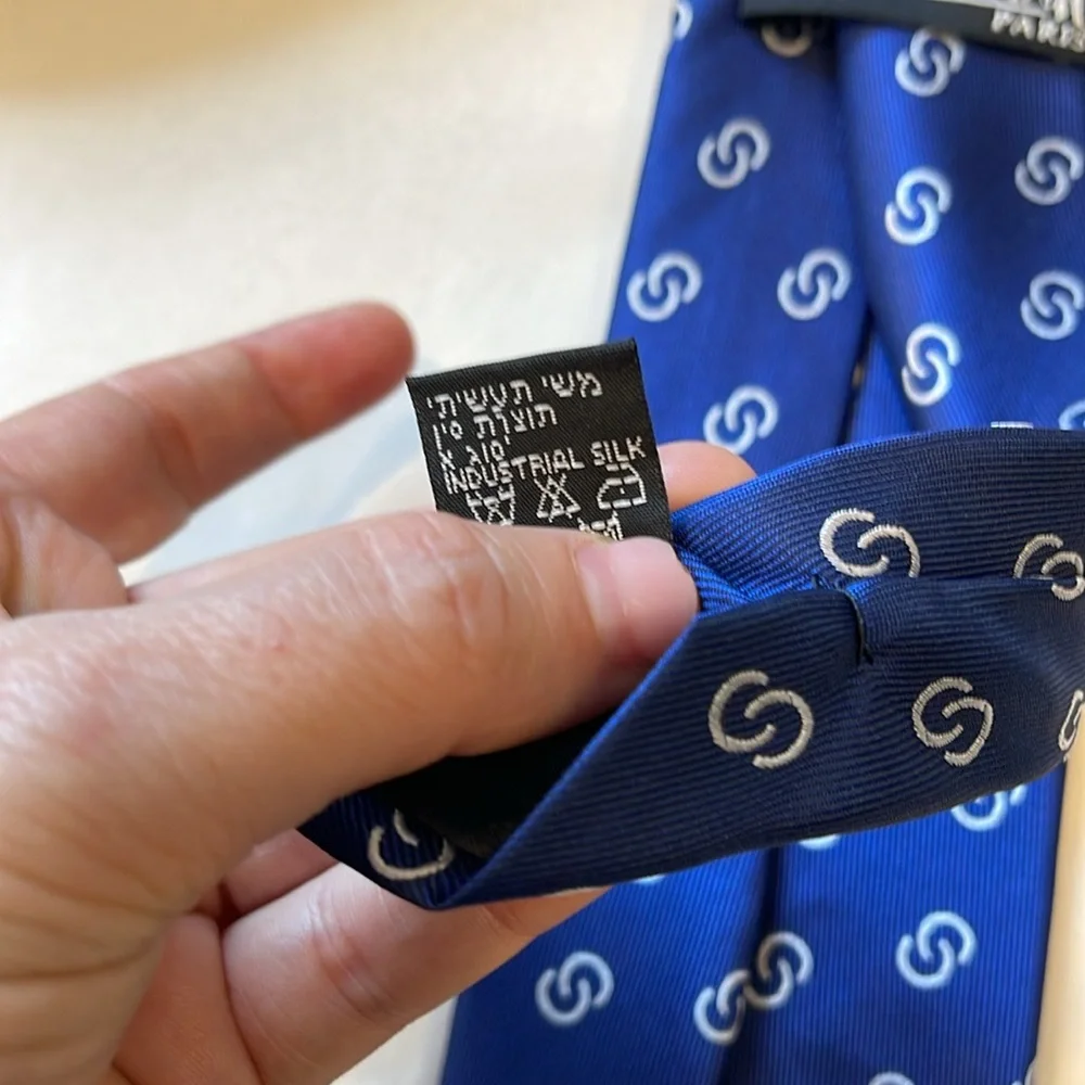 Blueman Paris Blue Patterned Tie silk tie